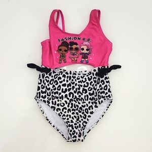 LOL SURPRISE Cheetah/Pink one piece swim suit